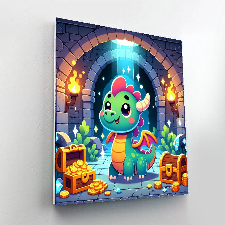 Dragon's Discovery Dungeon Paint By Numbers Art