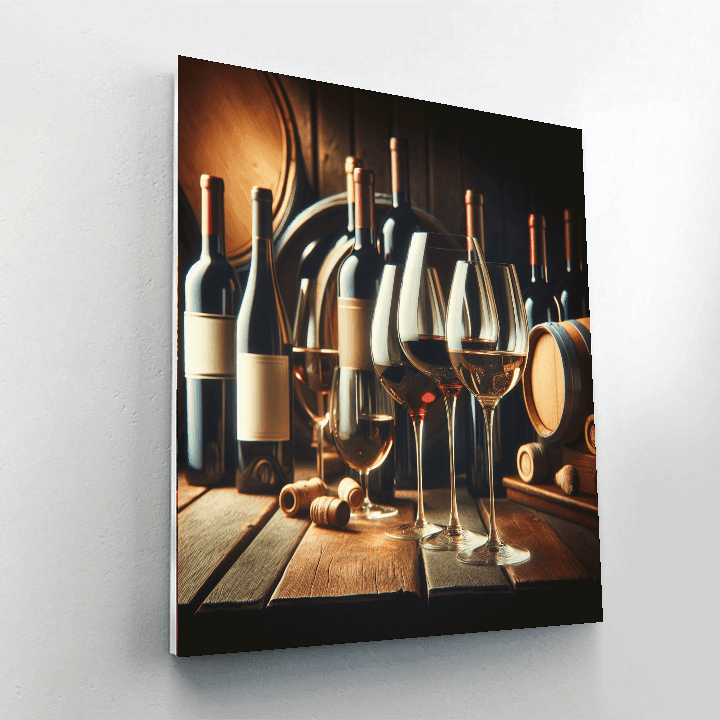 Sophisticated Wine Tasting Number Painting