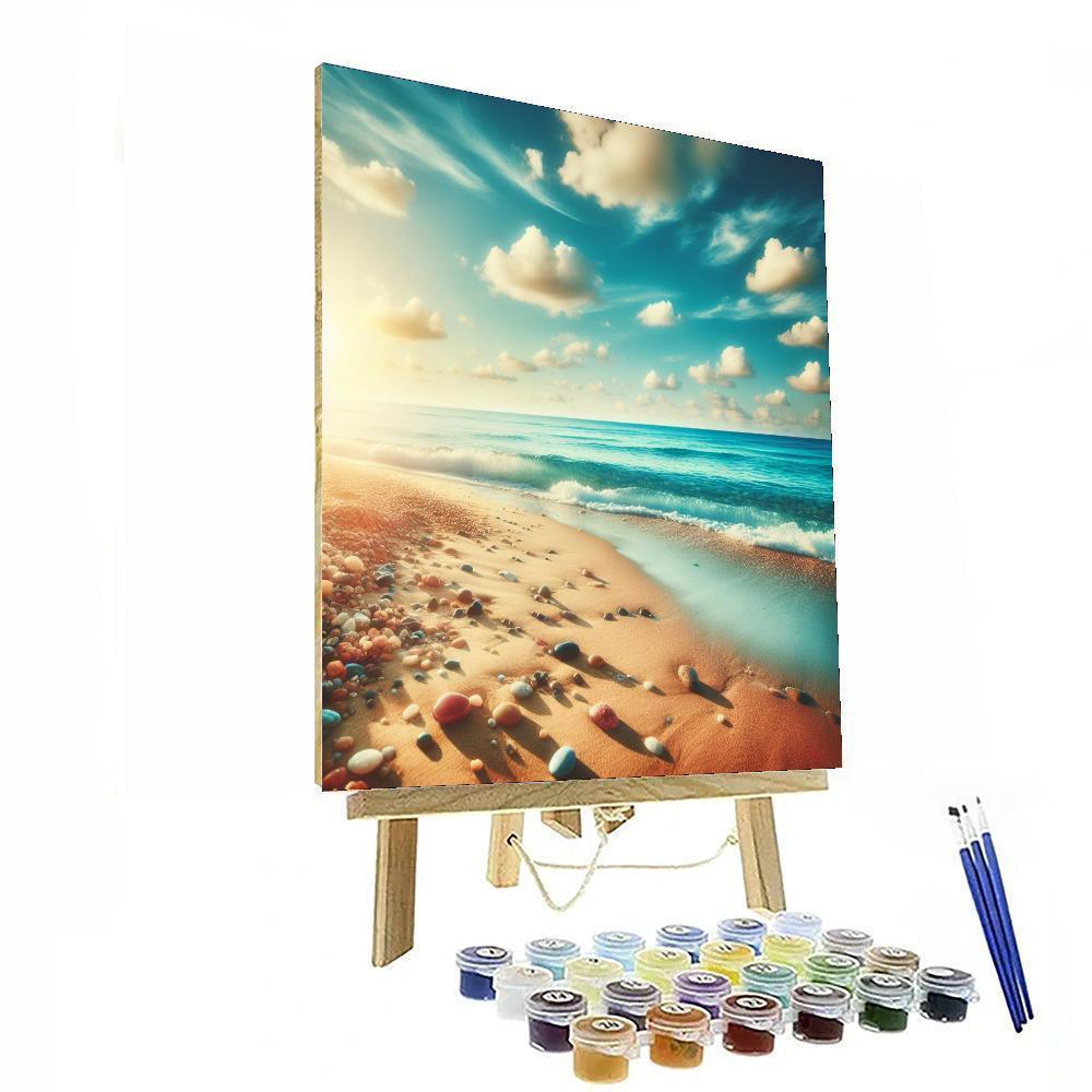 Sun-kissed Coastal Serenity Number Painting