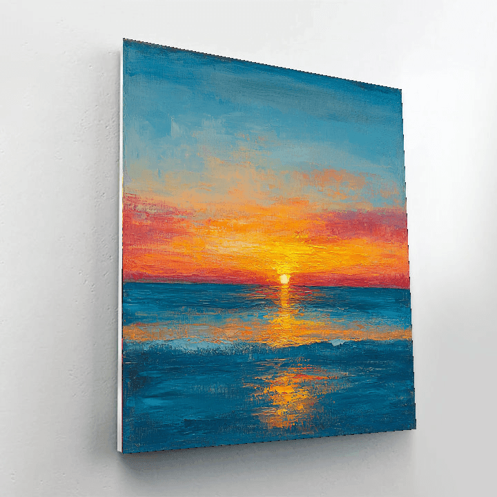 Claude Monet Inspired Golden Ocean Sunset  Paint By Numbers