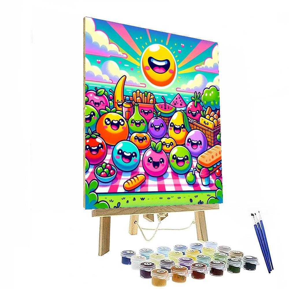 Adventure With Kawaii Food Characters Paint By Color