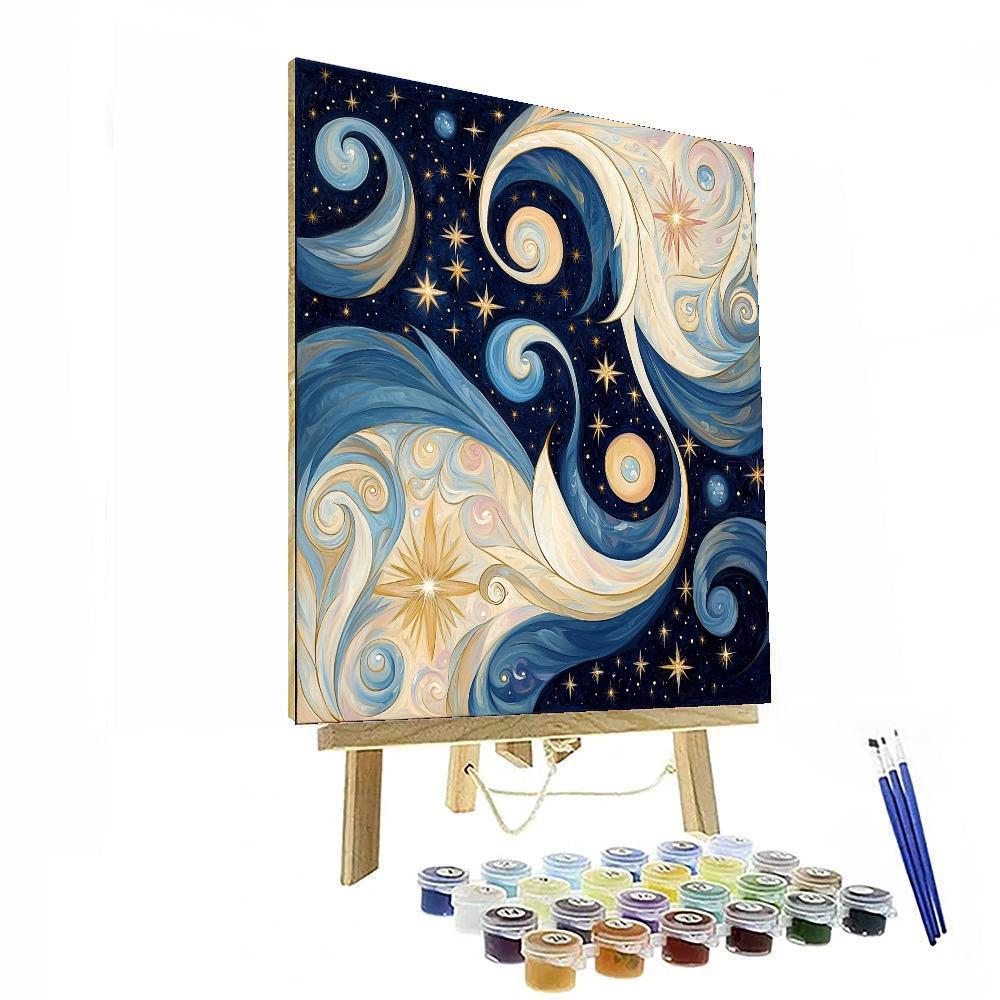 Alphonse Mucha Inspired Mystic Voyage Of Stars  Paint By Numbers Kits