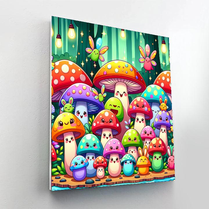 Magical Mushroom Adventure Paint By Numbers Art