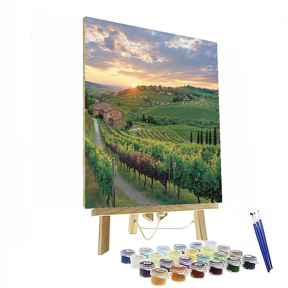 Tuscany's Vineyards Number Painting