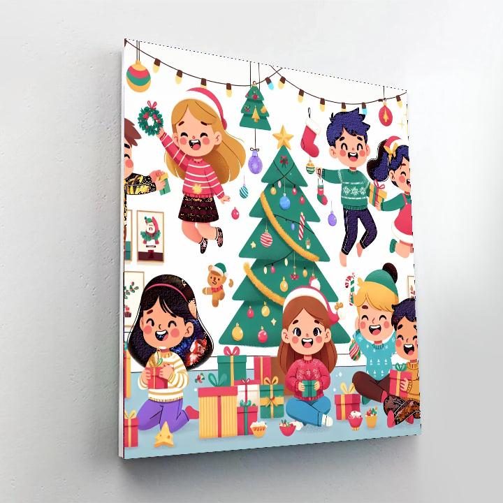 Cheerful Christmas Celebration Painting By Numbers Kit
