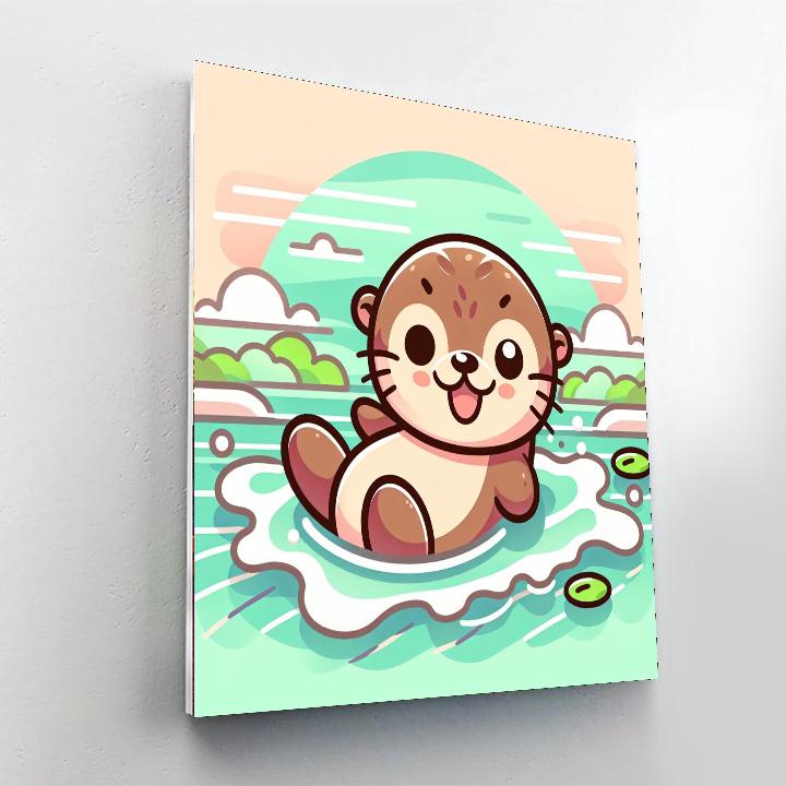 Happy Otter Paint By Numbers Art