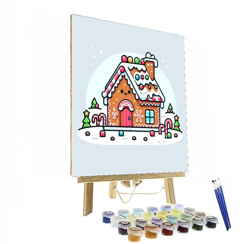 Festive Gingerbread House Paint By Color