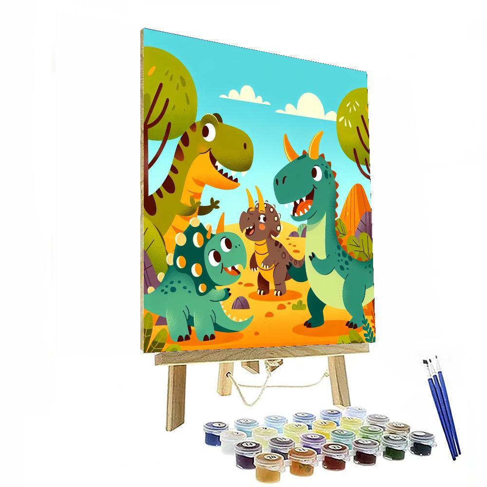 Joyful Dinosaur Expedition DIY Paint By Numbers