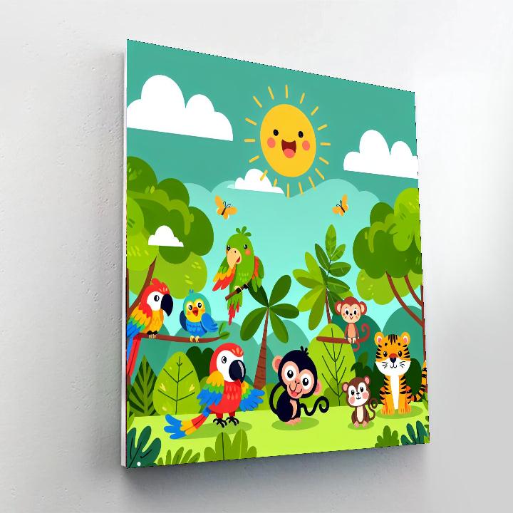 Colorful Jungle Fun Painting Number Kit