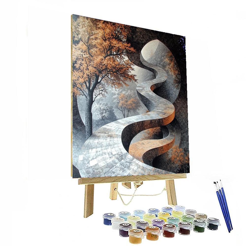 M.C. Escher Inspired Illusionary Dimensions  Paint By Numbers