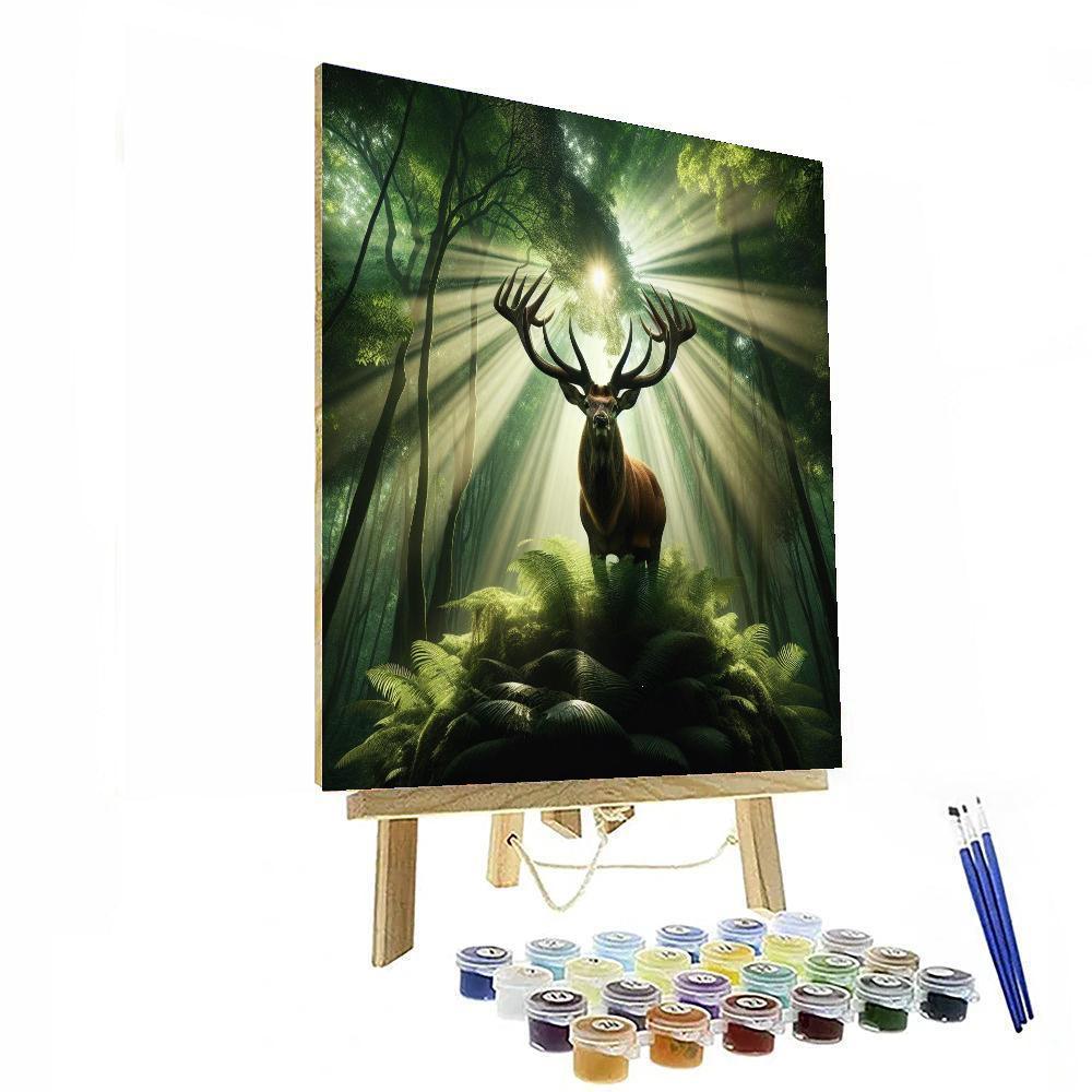 Majestic Stag In Woodland Painting Number Kit