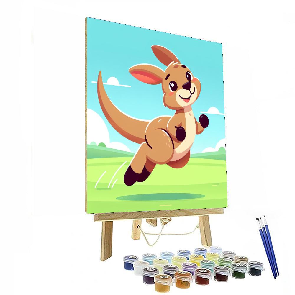 Comical Kangaroo Hop Paint By Numbers