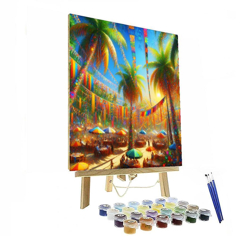 Lively Tropical Fiesta Painting By Numbers Kit