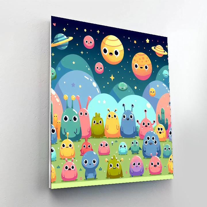 Adorable Alien Friends Paint By Color