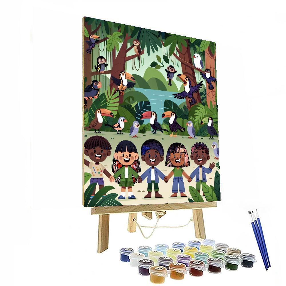 Rainforest Hide And Seek Paint By Numbers Art