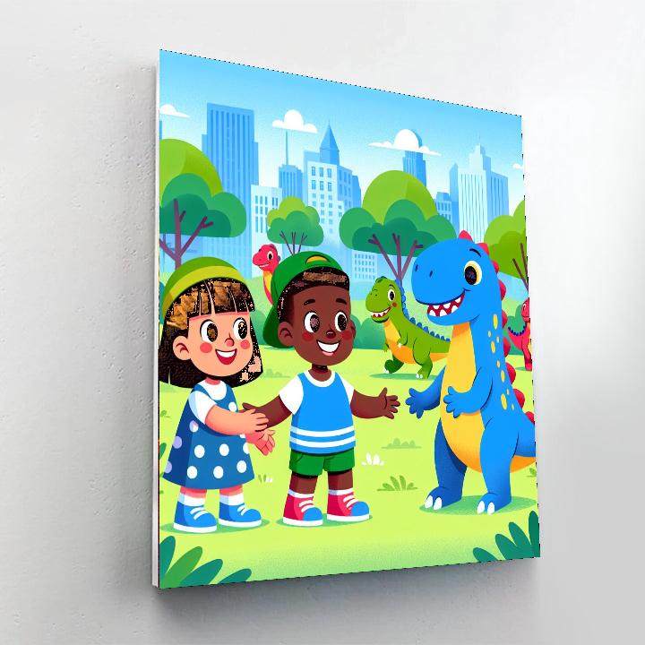 Dinosaur Park Extravaganza Number Painting