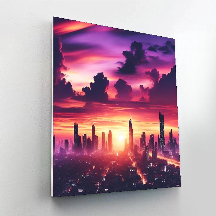 Chic City Skyline Silhouette Paint By Numbers Kits