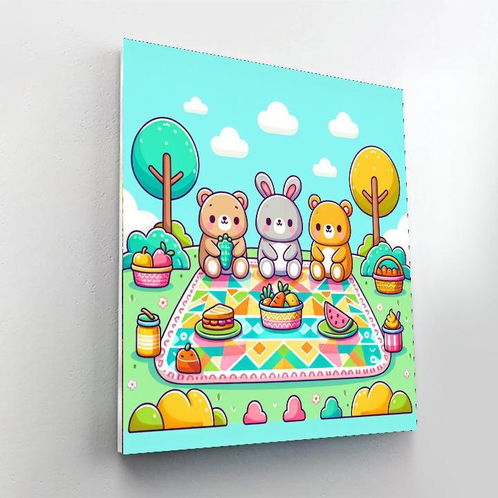Animal Friends' Picnic Painting By Numbers Kit