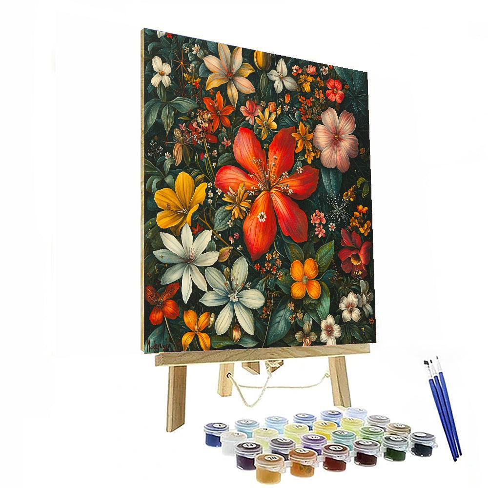 Maria Sibylla Merian Inspired Harmonious Bloom  Paint By Numbers Kits