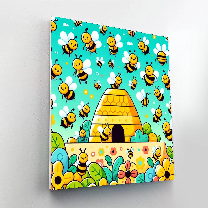 Busy Honeybee Hive Painting Number Kit