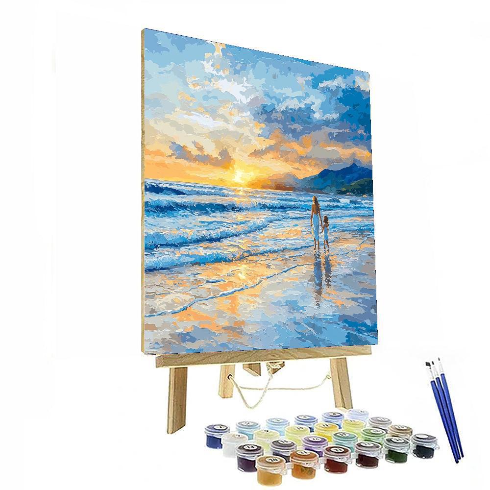 Seaside Stroll With Mom Painting Number Kit