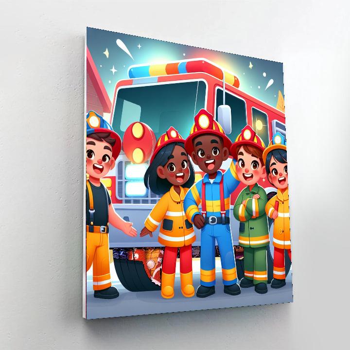 Heroic Firefighters Number Painting