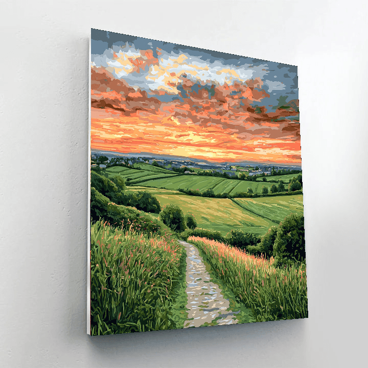 John Constable Inspired Twilight Over The Fields  Paint By Numbers Art