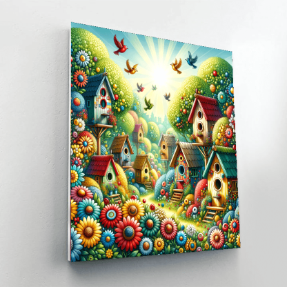 Charming Birdhouse Village Numbered Painting Kits