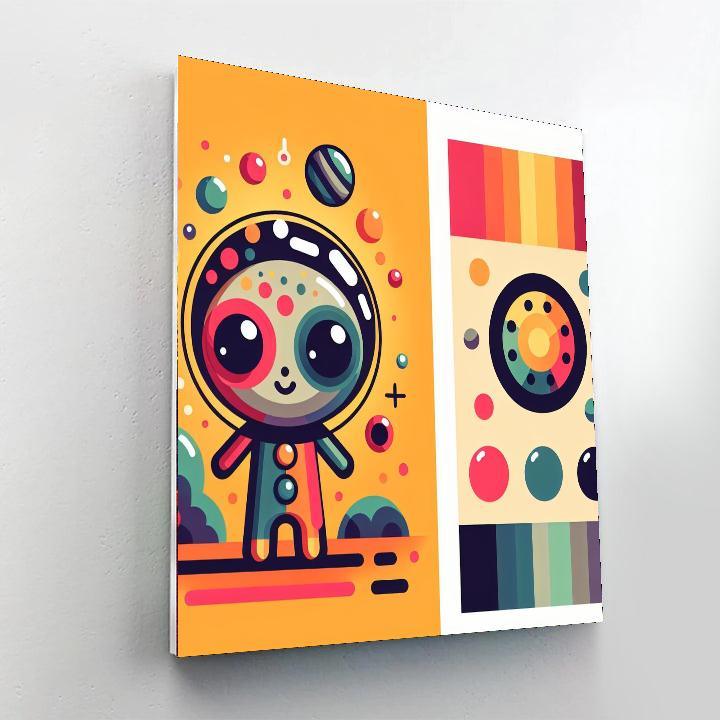 Friendly Alien Visitor Paint By Numbers Art
