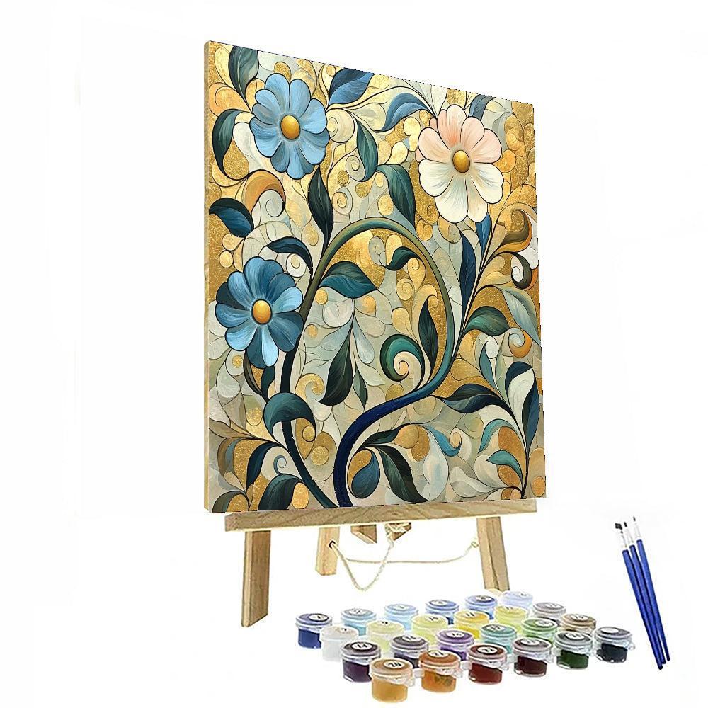 Alphonse Mucha Inspired Nature's Echoing Elegance  Paint By Numbers Kits