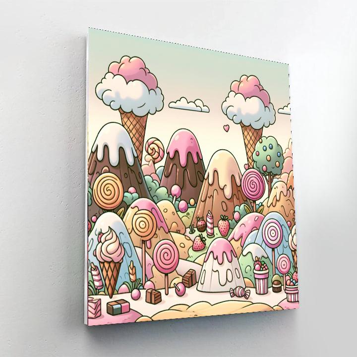 Cheerful Ice Cream World Number Painting