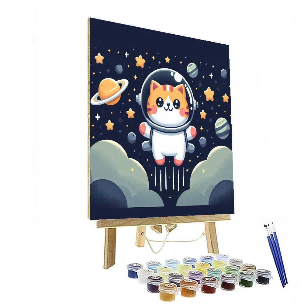Space Quest With Astro Cat Numbered Painting Kits
