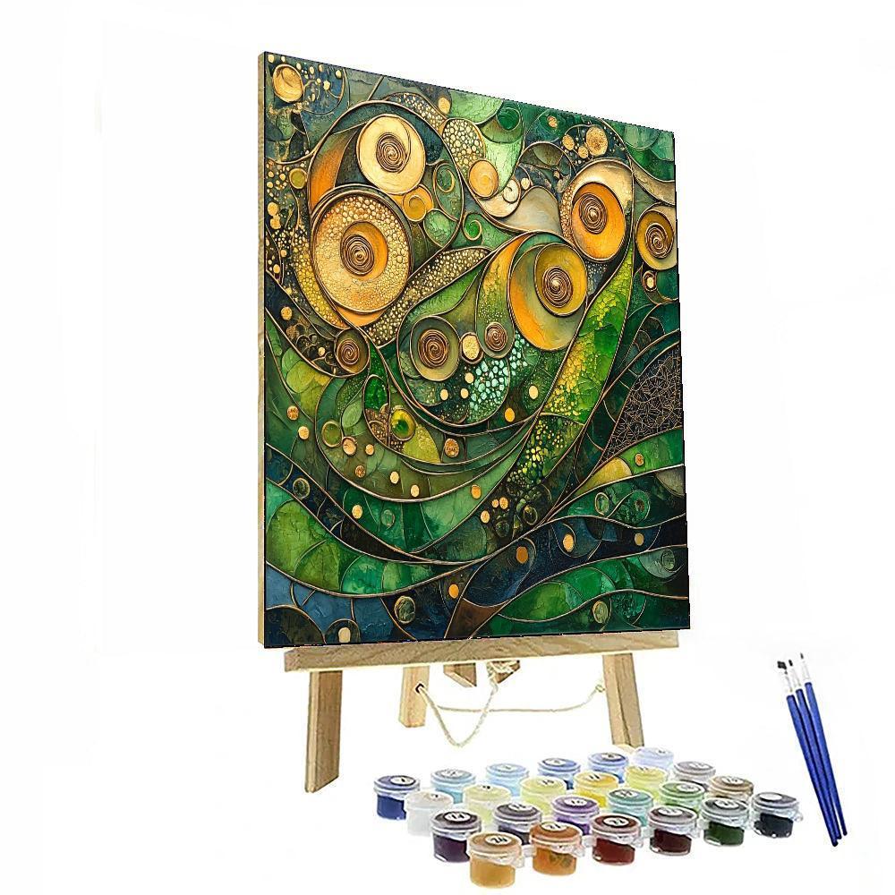 Gustav Klimt Inspired Vibrant Spirals Of Nature  DIY Paint By Numbers