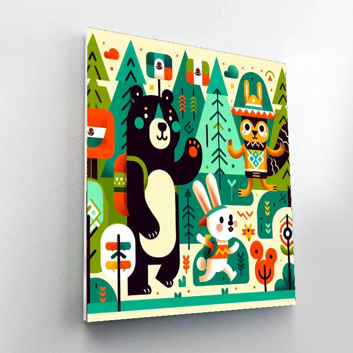 Adventurous Forest Animals Painting By Numbers Kit