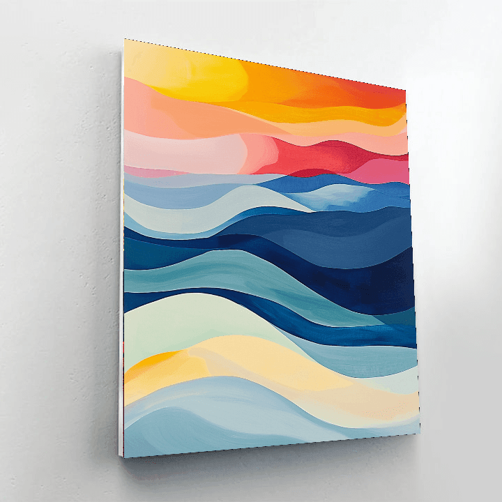 Helen Frankenthaler Inspired Abstract Ocean Wave Harmony - DIY Painting By Numbers Kit