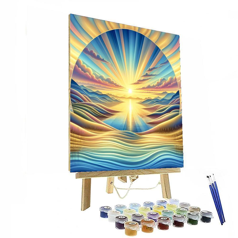 Golden Sunrise Vista Painting Number Kit