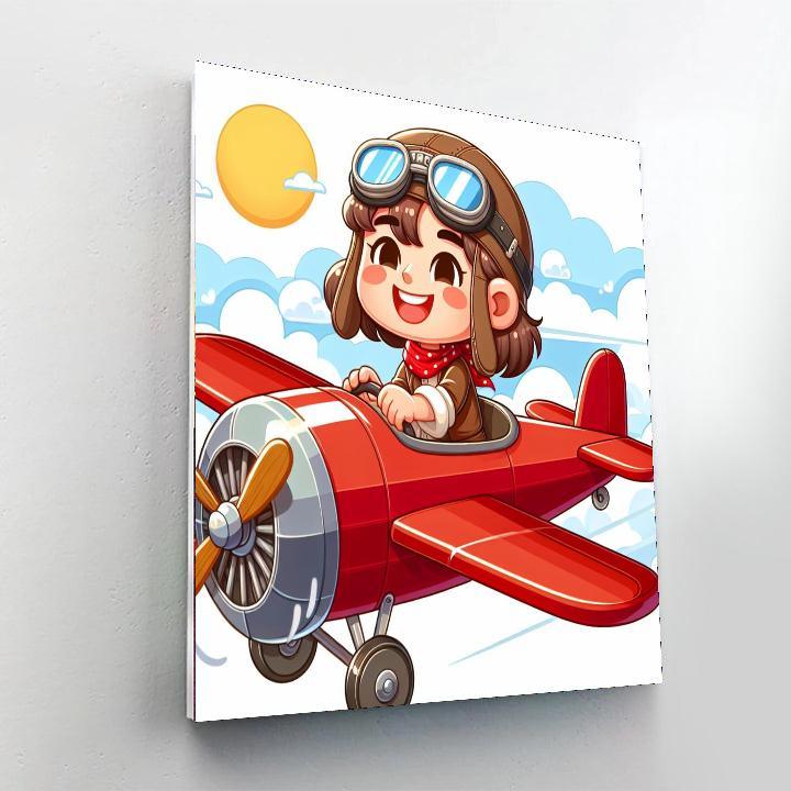 Brave Aviator's Sky High Adventure Paint By Number