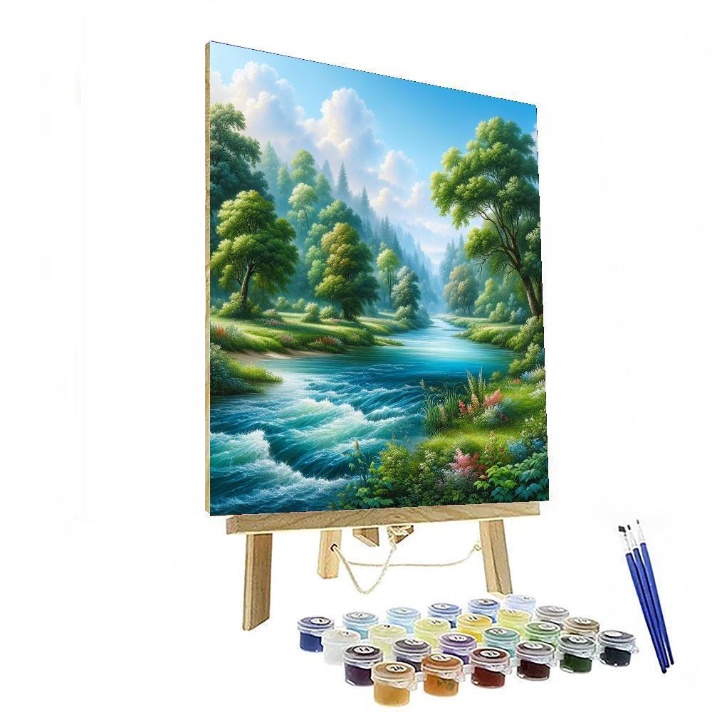 Azure River Tranquility Paint By Number