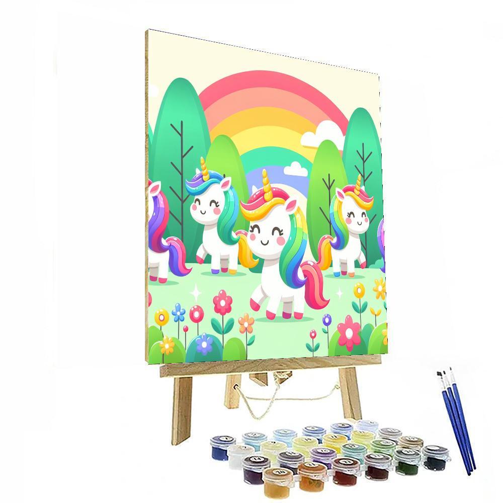 Magical Unicorn Forest Adventure Paint By Numbers Art