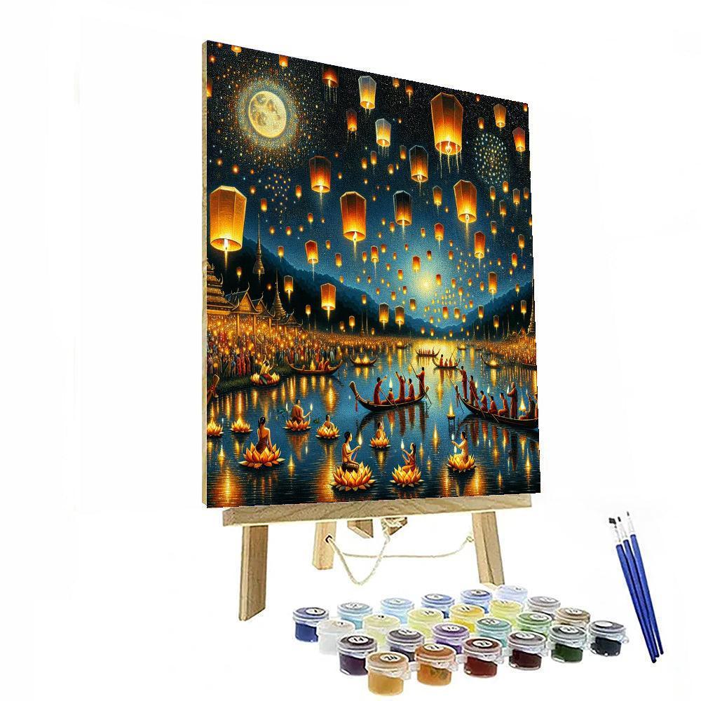 Loi Krathong And Yi Peng Festivals - Thailand Numbered Painting Kits