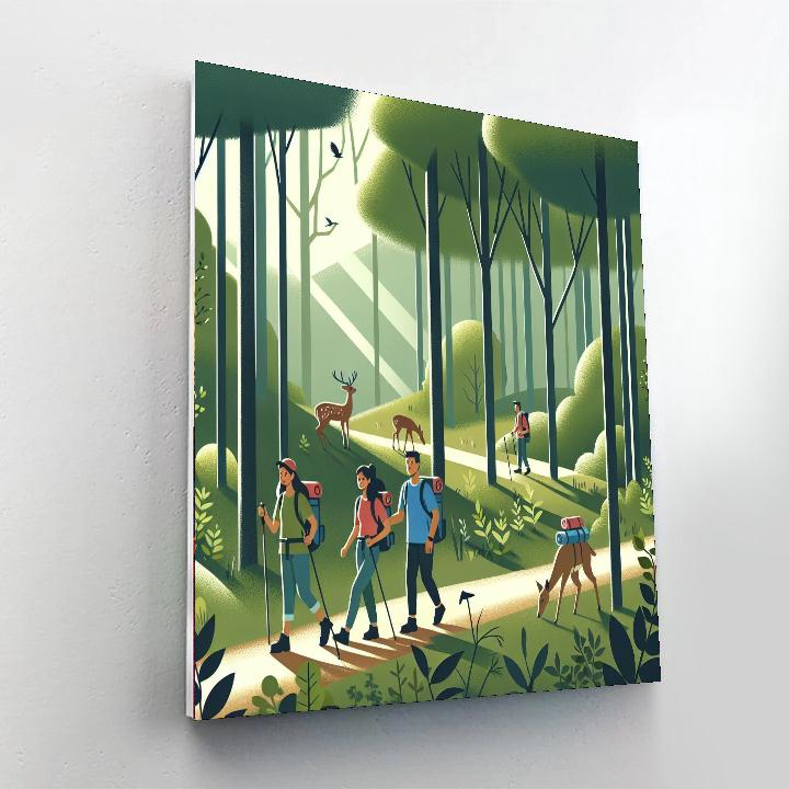 Gentle Forest Hike Number Painting