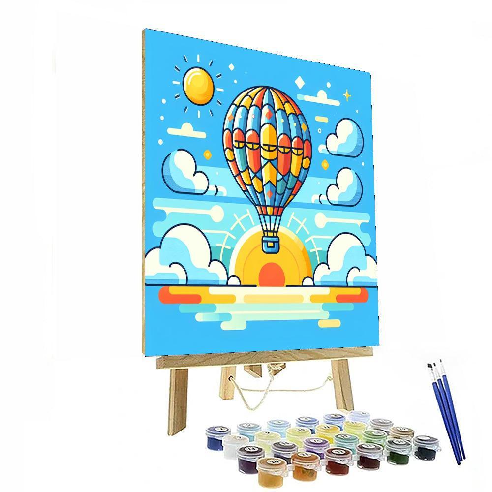 Vibrant Hot Air Balloon Paint By Number