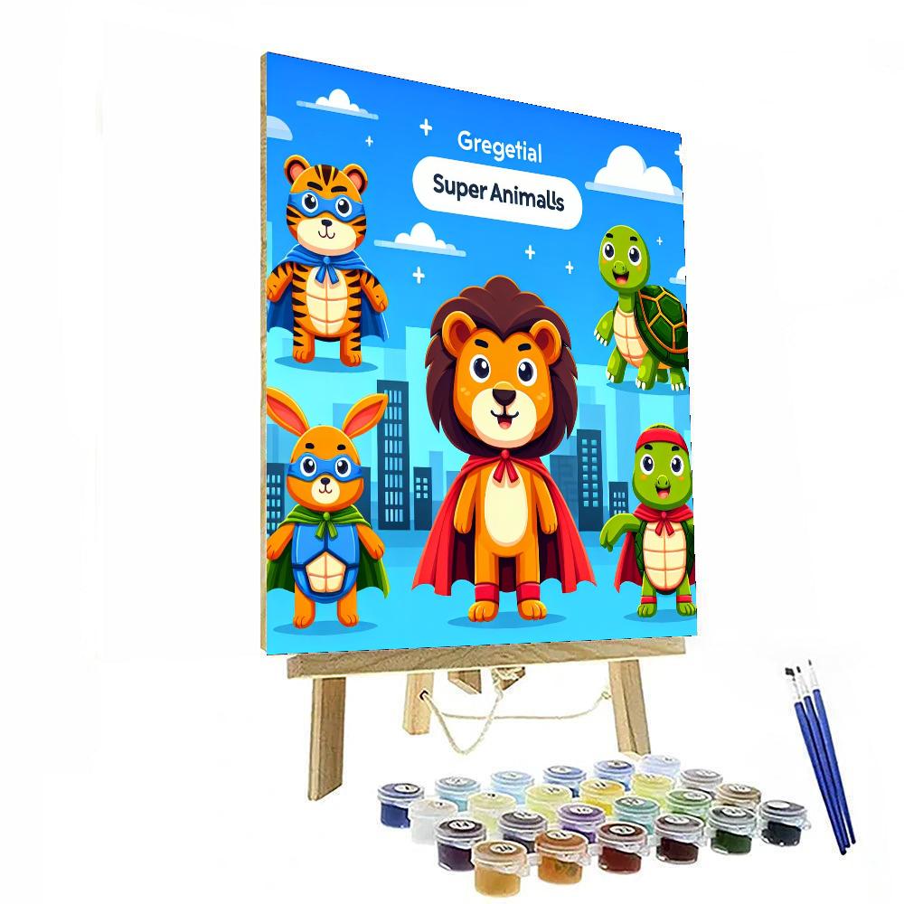 Silly Super Animals Paint By Numbers Art