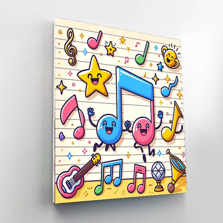 Dancing Musical Notes Numbered Painting Kits