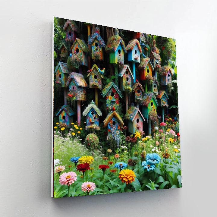 Whimsical Birdhouse Haven Numbered Painting Kits