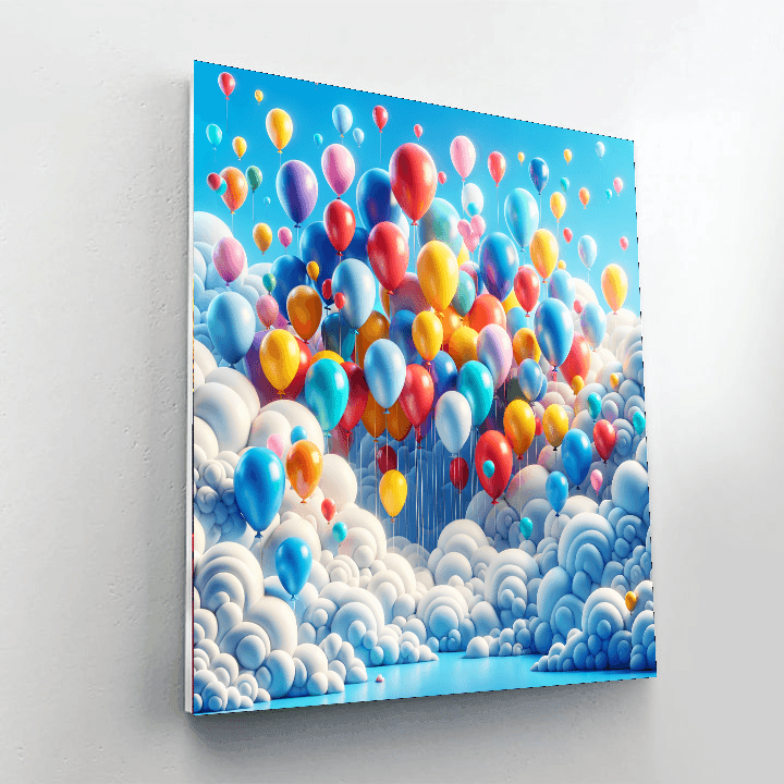Balloons In The Sky Painting Number Kit