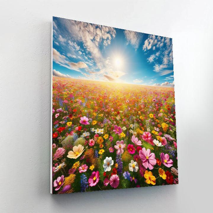 Radiant Flower Fields Painting Number Kit