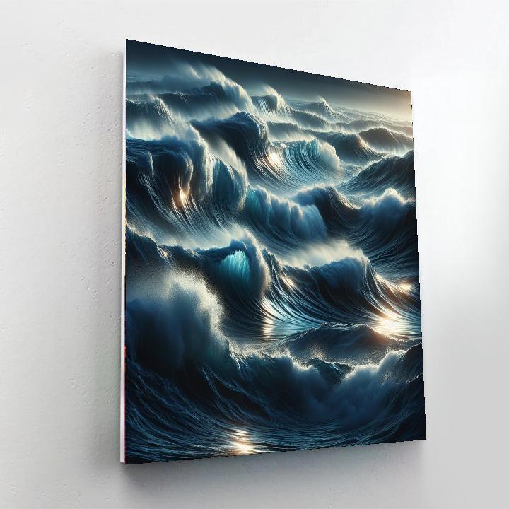 Oceanic Tidal Symphony Number Painting