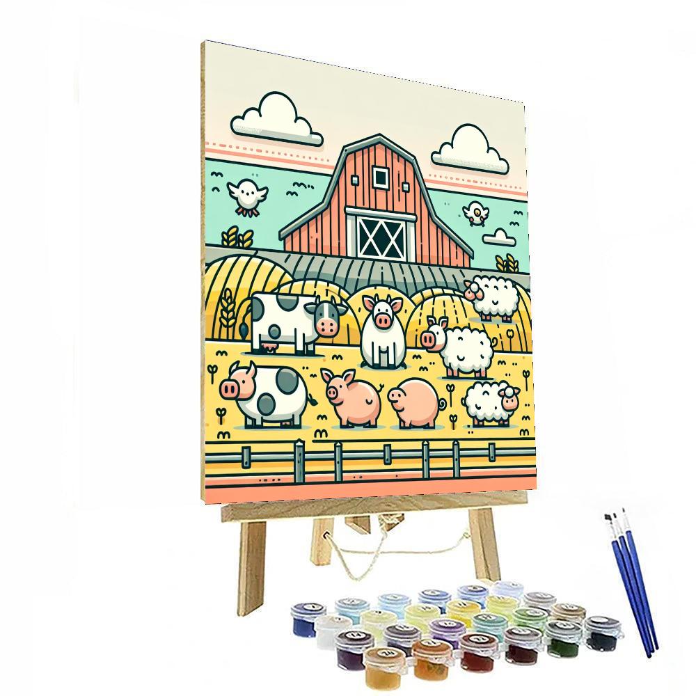 Cozy Farmyard Scene Paint By Color