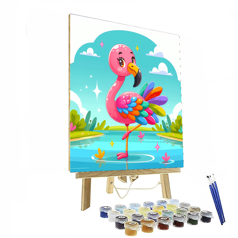 Festive Flamingo Number Painting